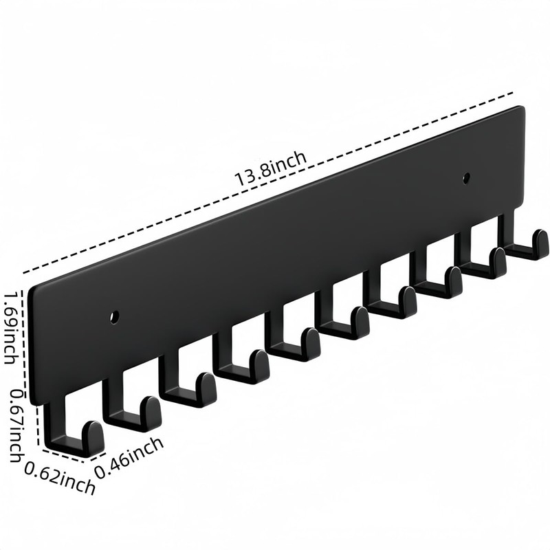 1PCS Key Hooks with 10 Hooks, Key Holder Wall Mount,Wall