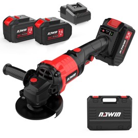 NAWIN Cordless Angle Grinder, 4-1/2 Inch Variable Speed Angle Grinder, Cordless Grinder With Battery And Charger, 9000rpm Brushless Motor, Battery Angle Grinder Tool For Metal Wood (7.5Ah Battery)