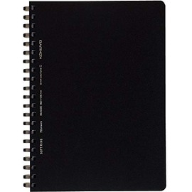Kokuyo SV447S5-D Soft Ring Notebook, B6, Graph Rule, 70 Sheets, Black, Bulk Purchase Set of 5 Books
