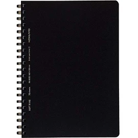 Kokuyo SV447S5-D Soft Ring Notebook, B6, Graph Rule, 70 Sheets, Black, Bulk Purchase Set of 5 Books