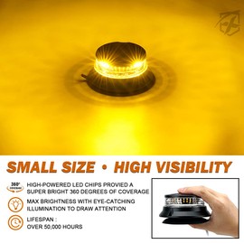 Xprite LED Rotating Beacon Light, 4.5Inch Super Bright Forklift Strobe Lights w/Magnetic Base for 12-24V Construction Truck Patrol Car Tractor Golf Carts-Amber