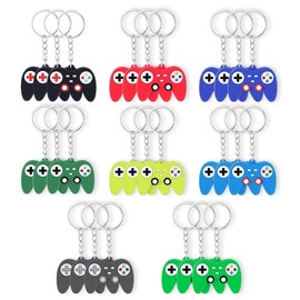 EAEDMY 24PCS Video Game Party Favors, Mini Game Controller Keychains, Goodie Bags Keychain, Game Controller Theme Gift for Child Birthday Party, 8 Colors (24pcs)
