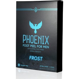 Phoenix Foot Peel for Men – Extra Strength Exfoliating Foot Mask with Menthol – XL Size for Tough, Dry Feet – Callus Remover & Cracked Heel Repair – 2 Pack Paraben-Free Foot Treatment for Hard Skin