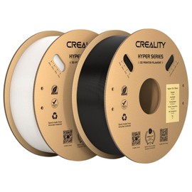 Creality 3D Printer Filament Bundle, PLA Filament 1.75mm Bundle 2KG Designed for High Speed Printing 30-600mm/s, Dimensional Accuracy ± 0.03 mm (Black & White 2-Pack)