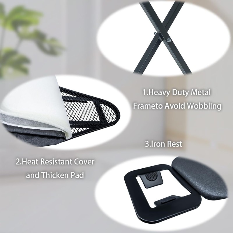 Duwee 12"x36" Ironing Board with Heat Resistant Cover and Thicken