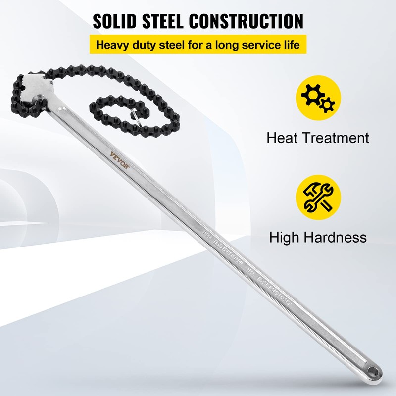 VEVOR 24 Inch Pipe Chain Wrench Heavy Duty 6.7 Inch