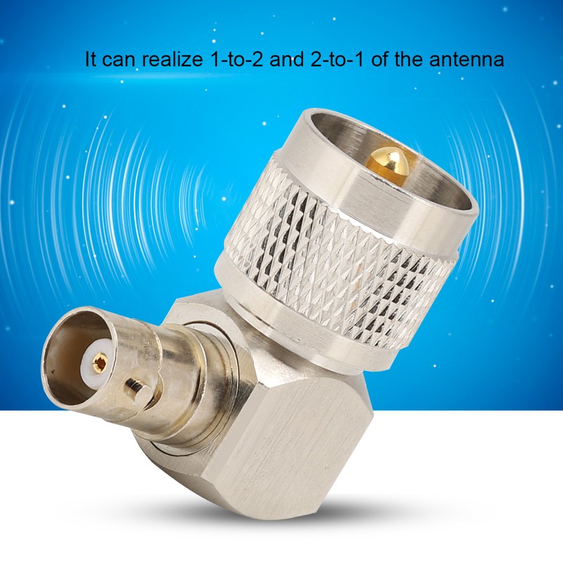 2PCS UHF Male PL-259 to BNC Female Adapter 90 Degree