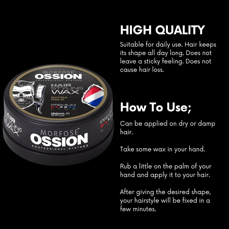 Morfose Ossion Premium Barber Line Medium Hold Hair Styling Wax