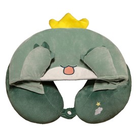 Hooded Neck Pillows Hoodie U Shape Travel Pillow Head Chin Support Pillow for Home Car Seat Office Dragon