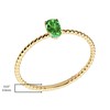 10K Yellow Gold Oval Emerald Twist Band Solitaire Stacking Ring,