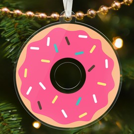 Donut Ornaments for Christmas Tree - Donut Ornament - Doughnut Christmas Ornaments, Food Ornaments for Christmas Tree - Pink Donut Christmas Ornament, Pink Donut Ornament - Acrylic Ornament 2024