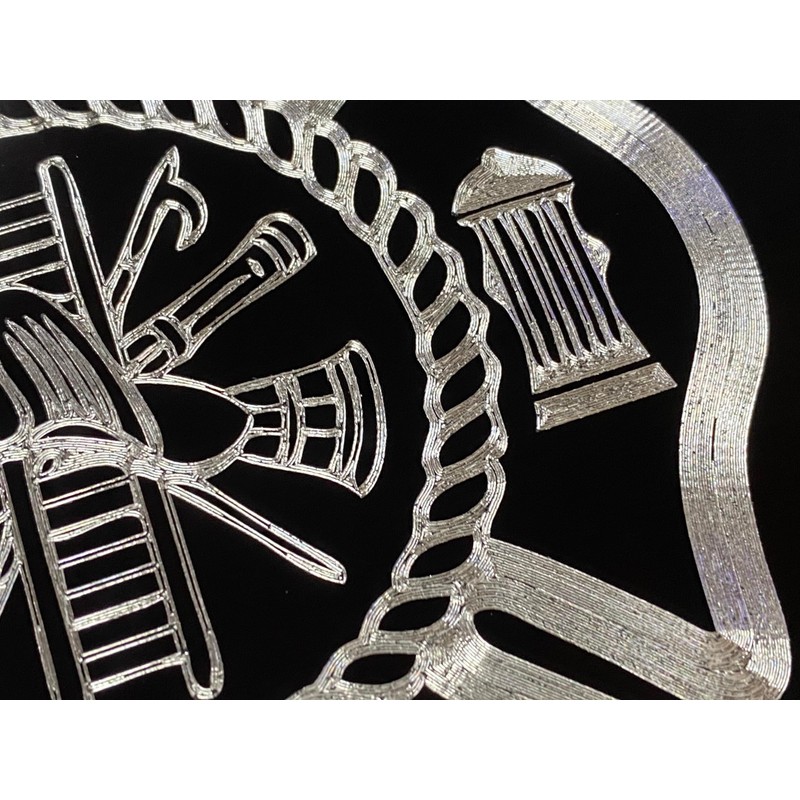 Firefighter Emblem Engraved Car Tag Diamond Etched on Black Aluminum