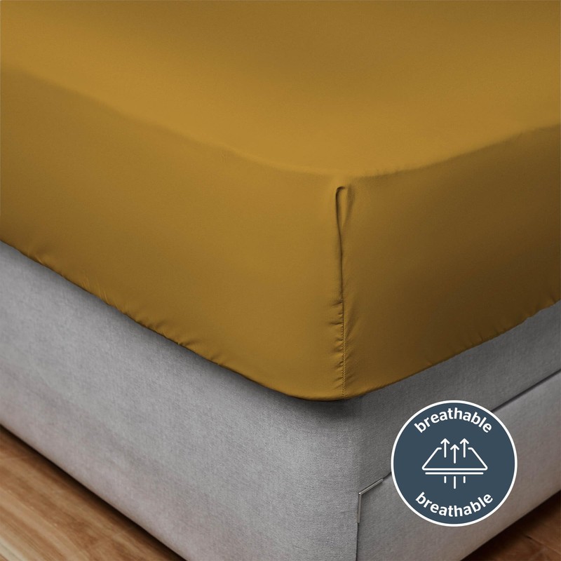 Silentnight Supersoft Ochre Fitted Sheet - Cosy & Comfortable Delicate