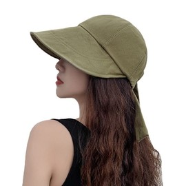 Thawr Cap, Hat, Women's, Sun Protection, UV Protection, Back Ribbon Cap, Bowknot Cap, Deep Cap, UV Protection, Large Brim, Size Adjustable, Breathable, Small Facial Effect, Large Size, Outdoor,