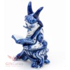 Gzhel porcelain figurine Historian Goat on a chair reading book