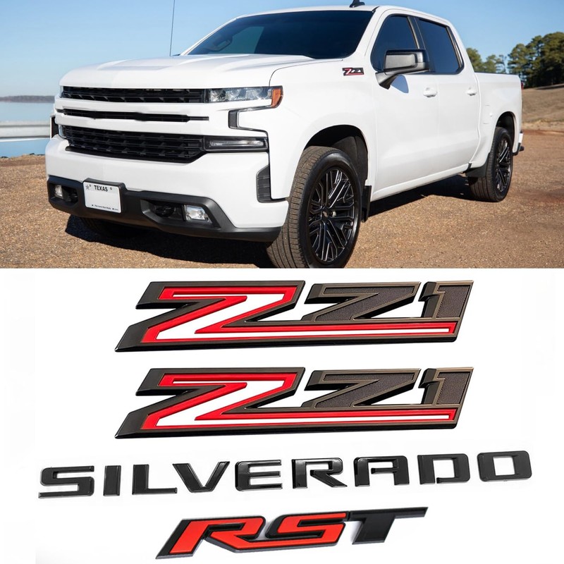 Set of 4pack OEM Silverado Plus Z71 RST Emblems 3D