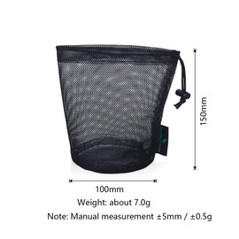 Boundless Voyage Durable Nylon Mesh Drawstring Bag for Cutlery Bottle Pot Pan Kettle Mesh Storage Ditty Bag Travel Stuff Sack (5 pcs/lot) BVP01 (S - (5 pcs/lot))