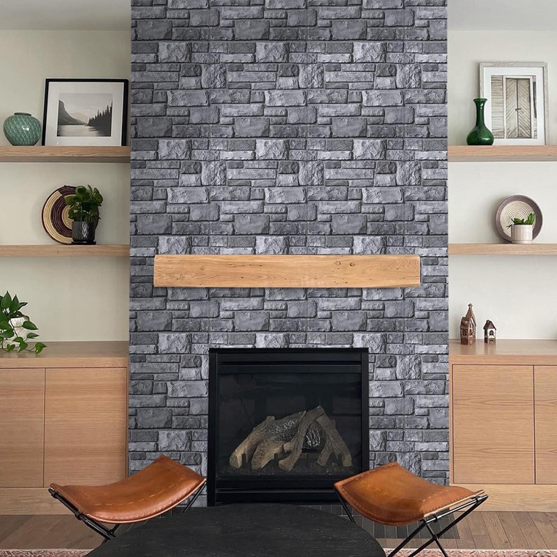 COMSTICKC 3D Faux Stone Wall Panel,Peel and Stick Tiles,10 Pcs