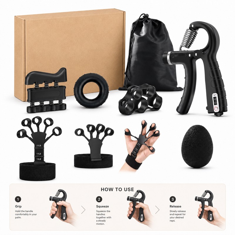 Adjustable Grip Strength Trainer for Hand Workouts – 5–60kg Finger