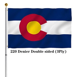 Hypoth Double Sided Colorado Sates Flag 4x6 FT Outdoor- UV Fade Resistant 3Ply Colorado CO Flags Canvas Header with 2 Brass Grommets Easy to Rising