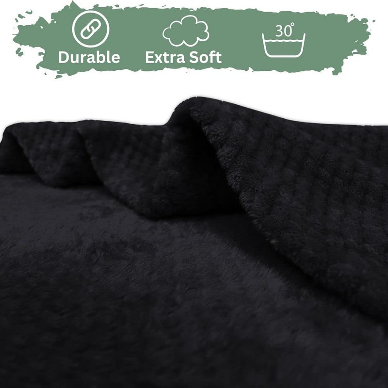 Bear & Panda Waffle Flannel Fleece Mink Throw - Sofa/Bedspread/travel