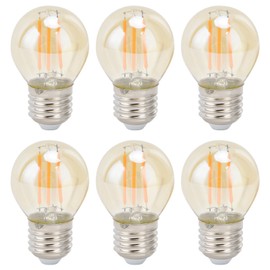 6Pcs Vintage LED Light Bulb Gold Glass Dimmable G45 E27 4W Filament Bulbs Warm Light 360LM