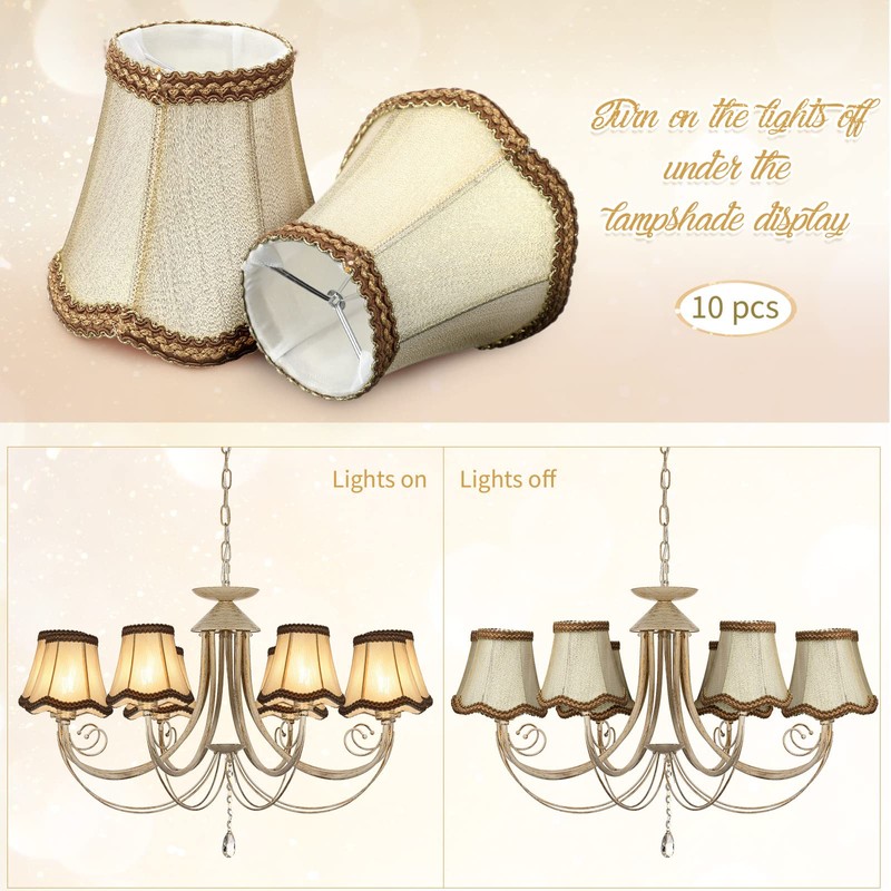 Riakrum 10 Pcs Shades for Chandeliers European Small Lamp Shade