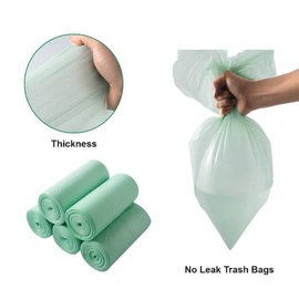 50 Organic Waste Bags 60 L, AURMOO Organic Bags 16 Gal, Organic Rubbish Bags, Kitchen Food Waste Bags, Organic Waste Bags for Kitchen, Office, Living Room (60 x 80 cm, Green)