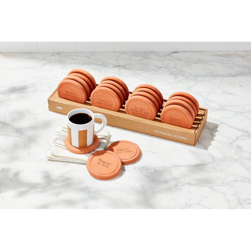 Mud Pie Stripe Terracotta Mug