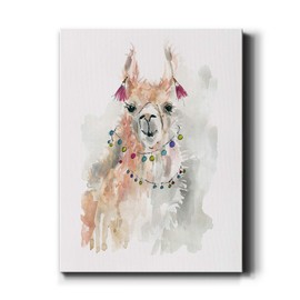 Renditions Gallery Llama Drama I Wall Art, Premium Gallery Wrapped Canvas Decor, Ready to Hang, 12 in H x 8 in W, Made in America Print