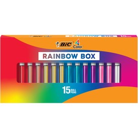 BIC 4-Color Rainbow Shine Limited Edition Set, Box of 15 Pens, Retractable Ball Pens, Medium Point (1.0mm) Start your collection of 4-Color now!