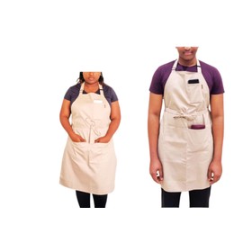 Unisex apron - Cute apron, 100% Cotton, serve as chef apron or pottery apron. Kitchen apron, perfect cooking apron that can also be a painting apron, server apron or gardening apron with pockets.