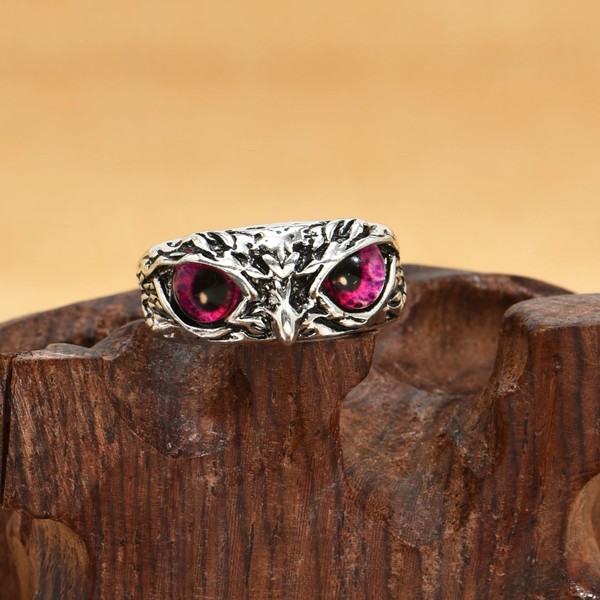CUSIOALQQ Vintage Eule simulierter Augenring Retro offener Ring Gothic Tier