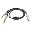 Stereo Splitter Y Cable 6.35mm Mono Female to Dual 6.35mm