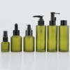 1 Pcs 100ML/3.4OZ Upscale Green Matt Glass Pump Bottles with