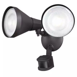 Patriot Lighting 10" Dualux Bronze Dual Head Motion Sensor Halogen Outdoor Security Flood Light