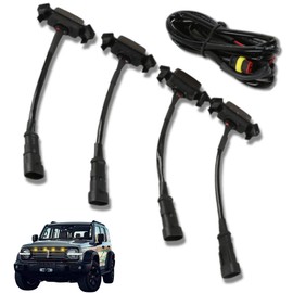 one+lifestyle Toyota Tacoma TRD Pro Grille LED Grille Marker Set of 4 Amber Light Compatible (Smoke Lenses)