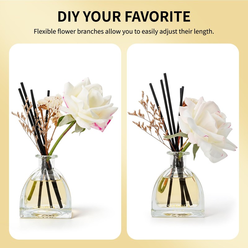 Reed Diffusers Set Jasmine&Lily Scented 8.5oz Air Freshener for 140
