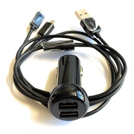 DCPOWER Car Power Adapter and Y-Split Cord Compatible Replacement for Midland X-TALKER T60 Series, T61VP3, T65PV3, T65VPP