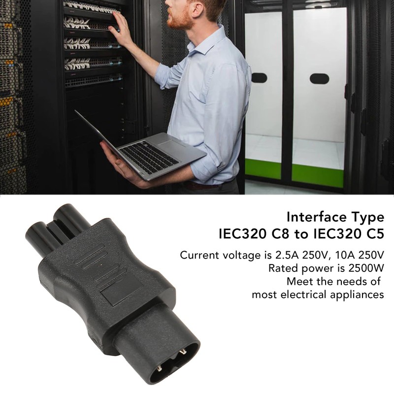 3 Pack IEC320 C8 to IEC320 C5 Power Supply Premium