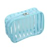 VOCOSTE Klare Kulturtasche, Transparente Make-up-Tasche, PVC, 8,07" x5,91, Blau