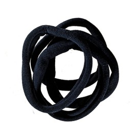 Extra Large Black Jersey Endless Snag Free Hair Bobbles Elastics for Women Girls by Glitz4Girlz
