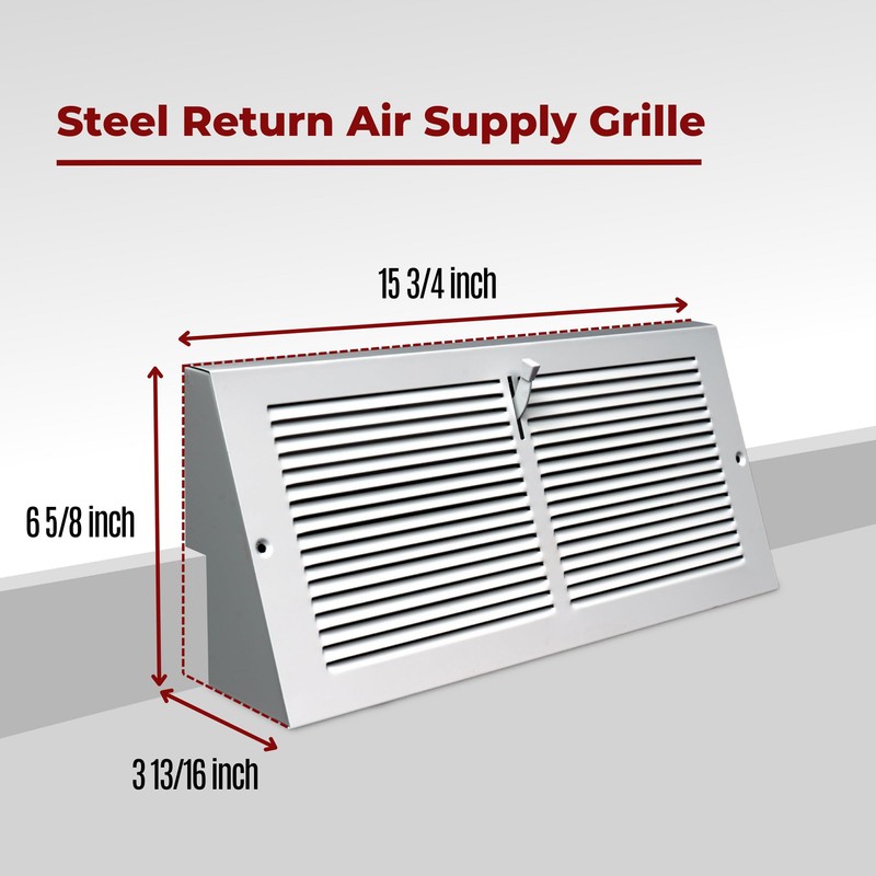 Fits 14x6 Duct Opening | Steel Triangular Baseboard Air Supply
