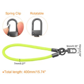 sourcing map Keychain Wristlet Lanyard, 400mm/15-inch Long Braided Wrist Lanyard, Wristlet Strap Keychain for Keys, Car Keys, ID Badges Card Wallet (Neon Yellow)