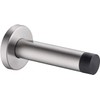 Brushed Stainless Steel Door Stopper with Black Tip – Soft