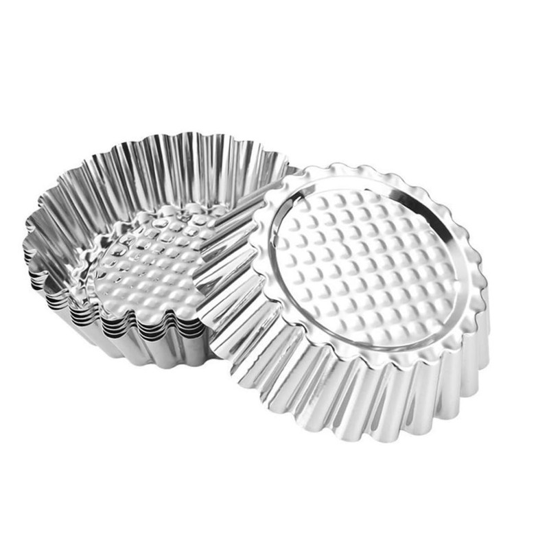 BIUDECO 10pcs Non Stick Chrysanthemum Egg Tart Molds DIY Baking