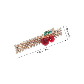 Ipetboom 2pcs Elegant Cherry Shape Hair Clips Rhinestone Hair Barrettes for Women Hairpin Adorable Design Fashion Accessories