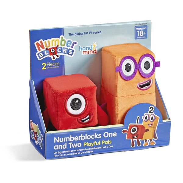 Learning Resources NumberBlocks 94554 Authentic One & Two Characters Plush Toy, Red, Orange