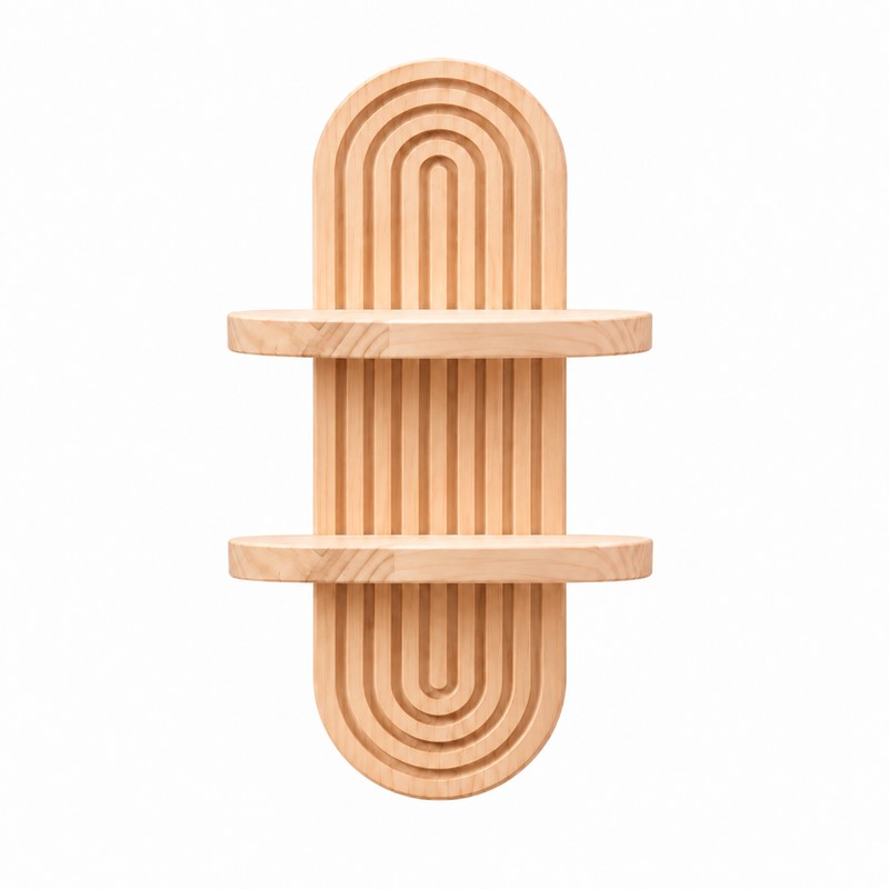 Boho Wooden Wall Shelf for Display & Storage – Single
