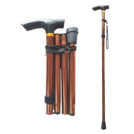 Collapsible Walking Cane for Women & Senior Men, Folding Lightweight Sticks for Seniors Balance, Adjustable Canes, Stick and Crutches for Adults, bastones para caminar Mujer & Hombre (Red)